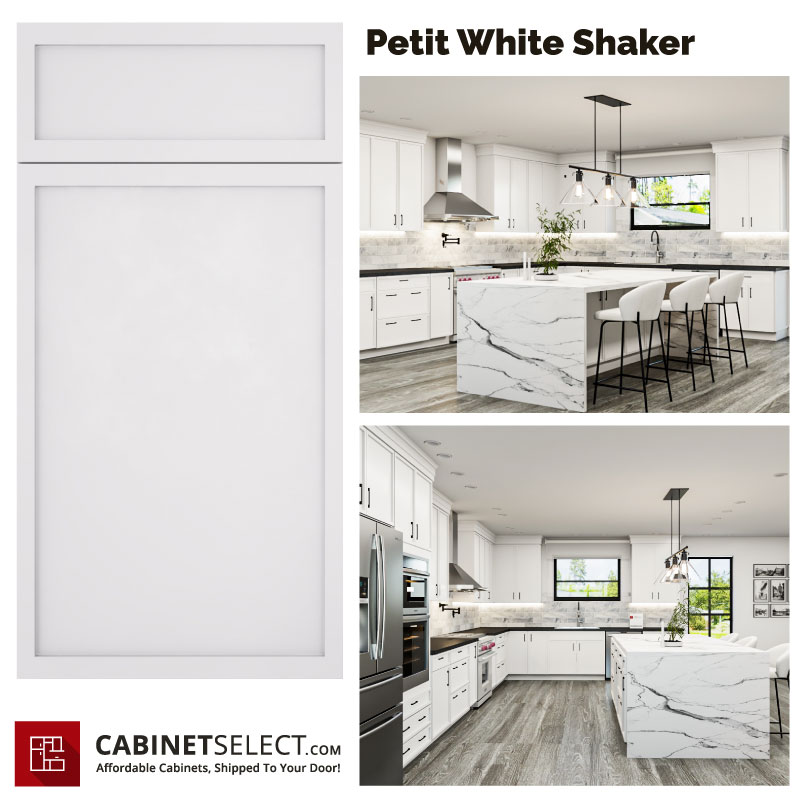 Petit White Shaker Kitchen Cabinet Line | CabinetSelect.com
