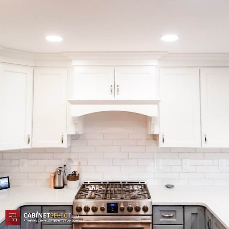 White Cabinet Hood With Storage
