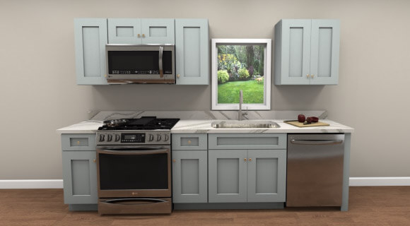 Lait Grey Shaker 10ft Run Kitchen Cabinet | CabinetSelect.com