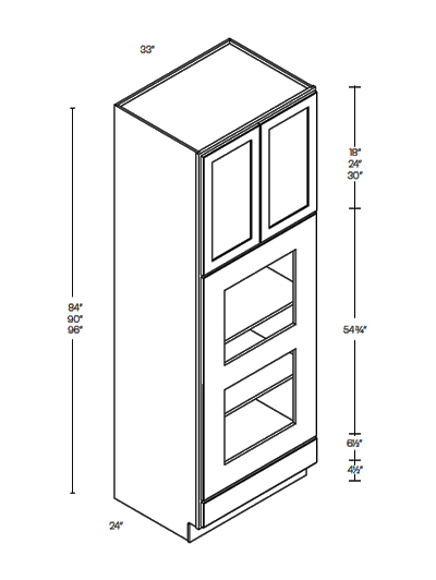 L11-OVD3396: Luxor Espresso 33″x 96″ Double Oven Cabinet