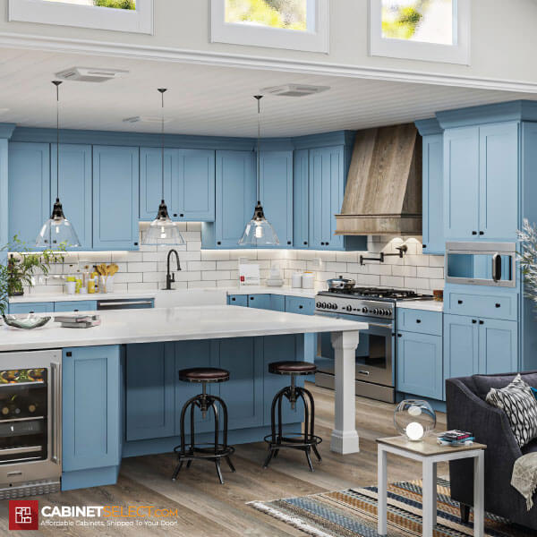 Xterra Blue Shaker Kitchen Cabinet Line Category | CabinetSelect.com