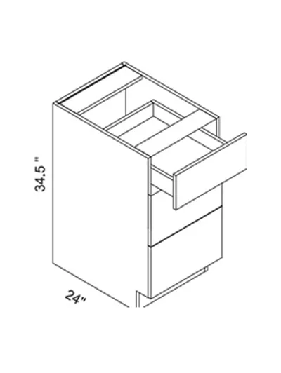 Gloss White 3db12 Triple Drawer Base Cabinet