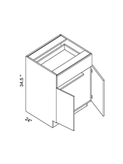 Gloss White B24 Double Door Base Cabinet