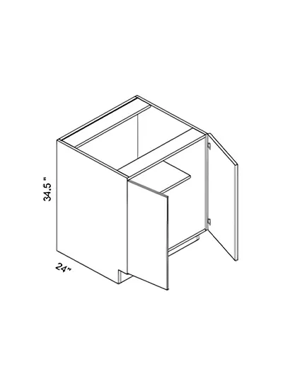 Gloss White B24fd Full Double Door Base Cabinet