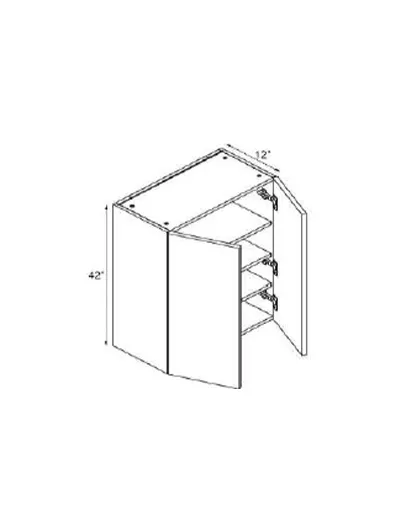 Gloss White W2442 Double Door Wall Cabinet