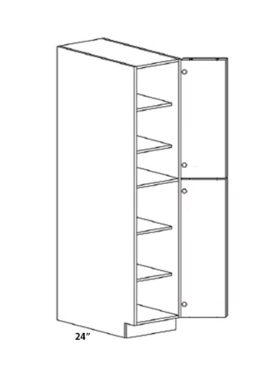Euro Pecan 18″W X 96″H X 24″D Double Door Pantry Cabinet