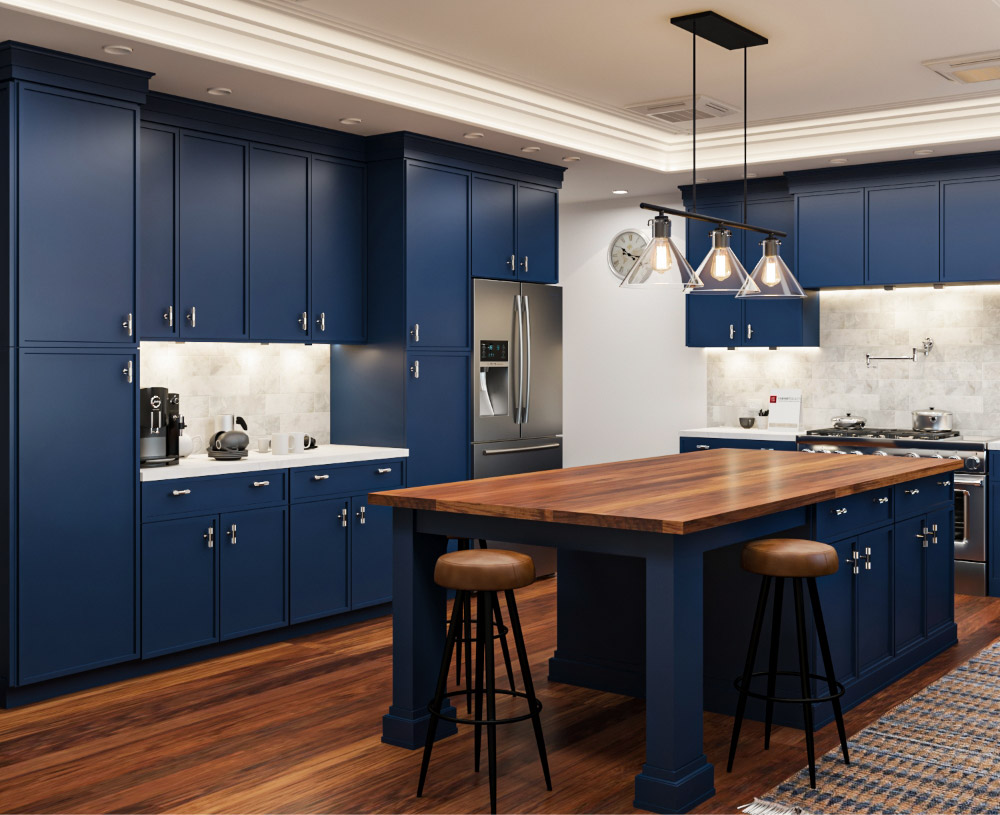 Petit Blue Shaker Kitchen | Kitchen Design Inspiration | Cabinetselect.com