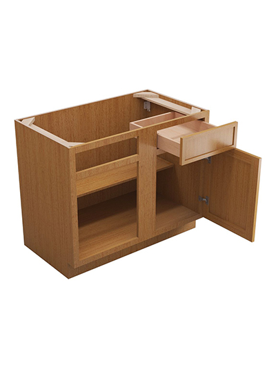 PS-BBLC42/45-39″ W: Petit Sand Shaker 42″ 1 Drawer 1 Door Blind Corner Base Cabinet
