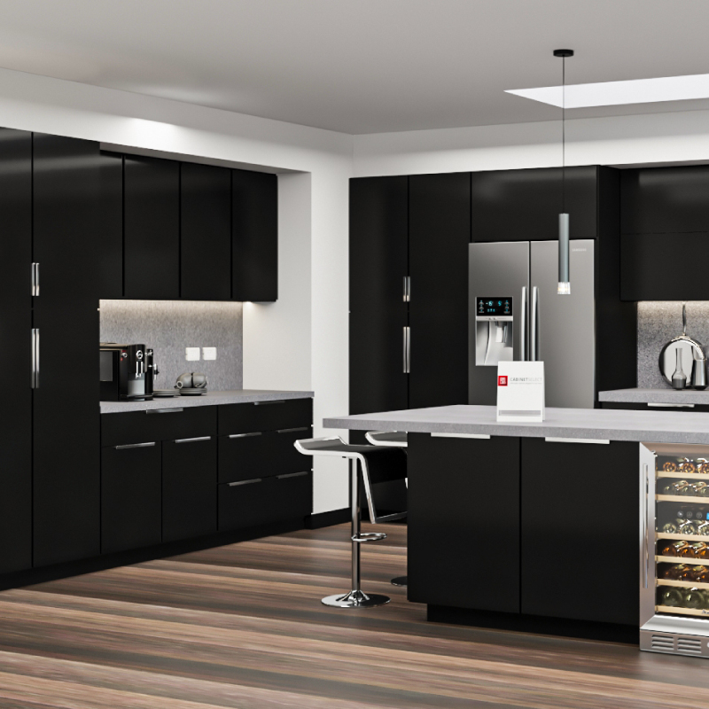 Euro Gloss Black Kitchen | CabinetSelect.com