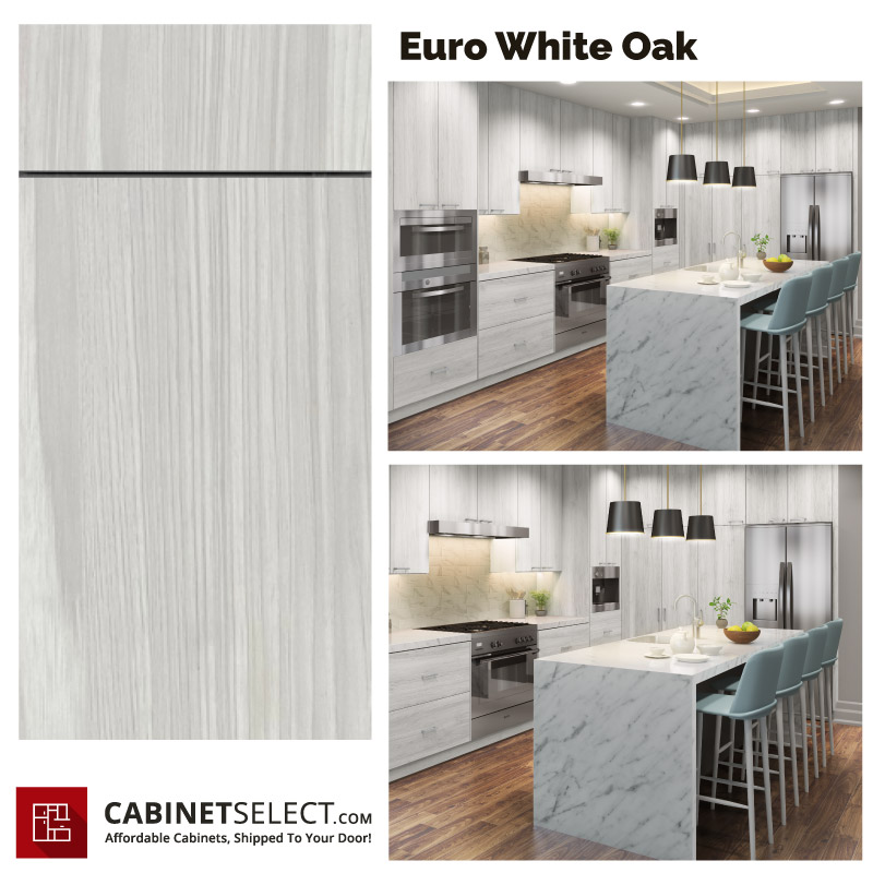 Euro White Oak Kitchen Cabinet Line | CabinetSelect.com