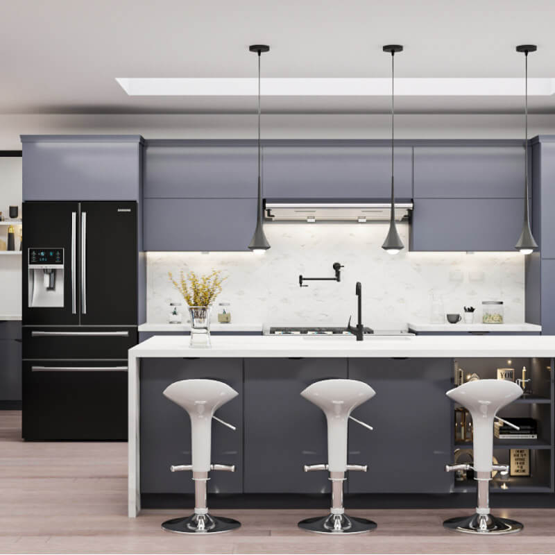 Gloss Grey Euro Kitchen | Cabinetselect.com