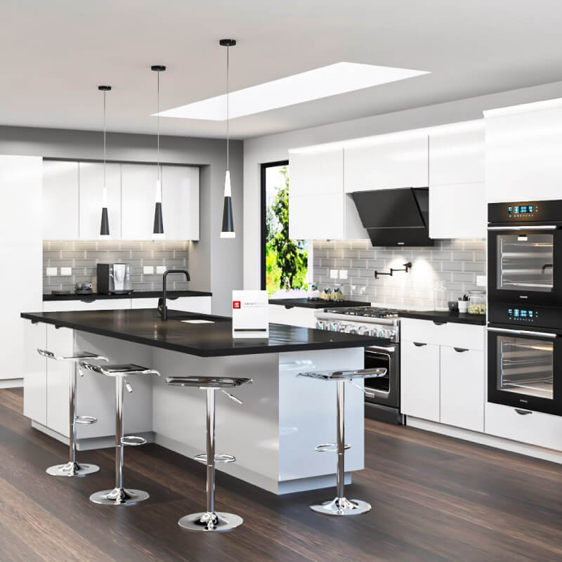 Gloss White Euro Kitchen | Cabinetselect.com