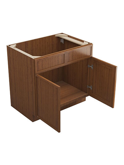 PR-SB33B: Petit Brown Shaker 33″ 2 Door Sink Base Cabinet