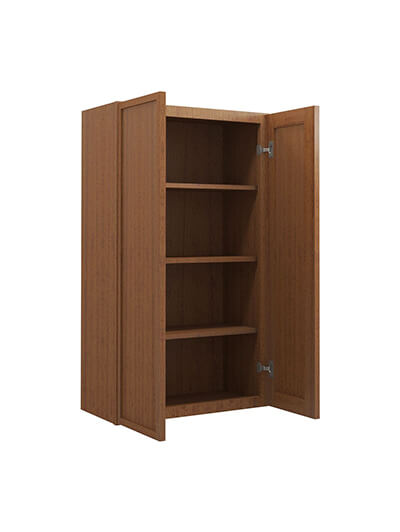 PR-W2442B: Petit Brown Shaker 24″ Double Door Wall Cabinet