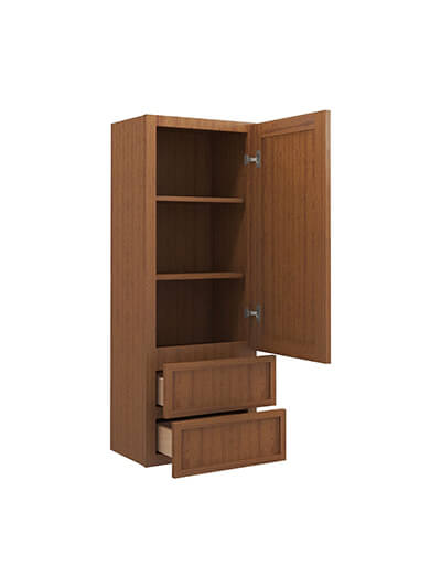 PR-W2D1848: Petit Brown Shaker 18″ 2 Drawer Wall Cabinet