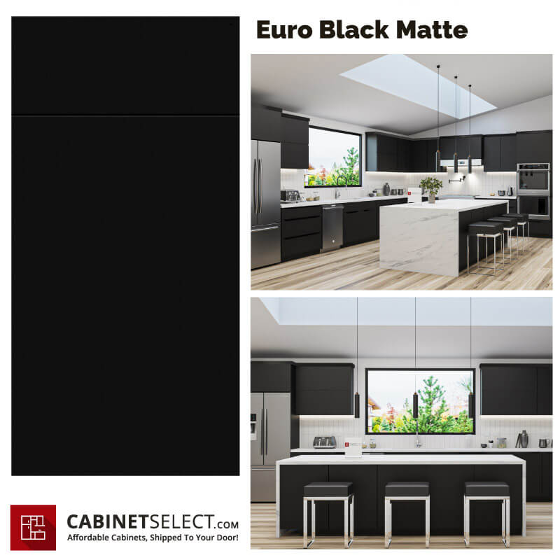 Euro Black Matte Cabinets – 10ft Run