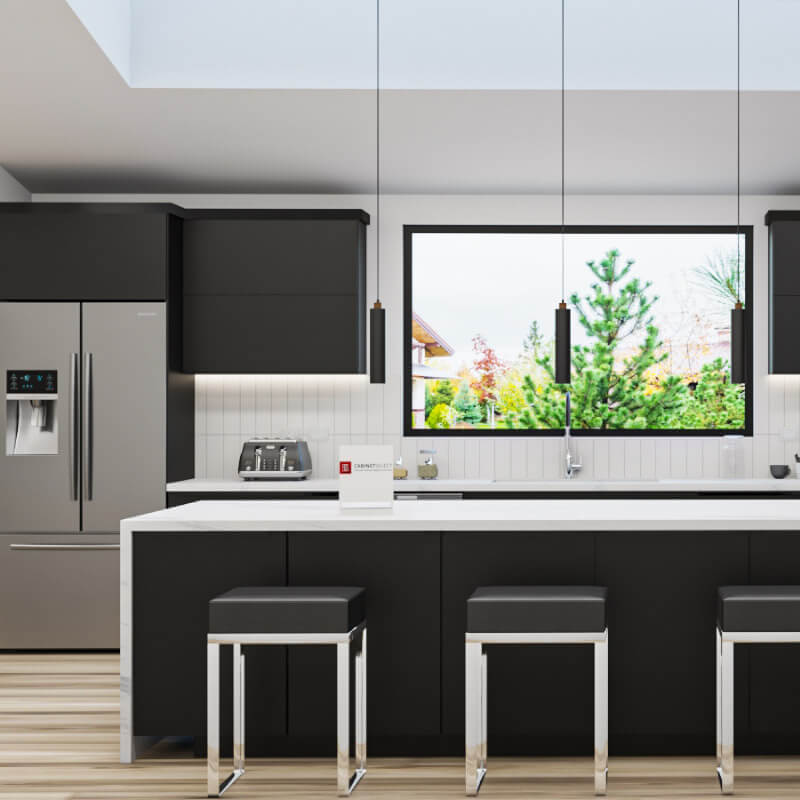 Euro Black Matte Kitchen Cabinets | CabinetSelect.com