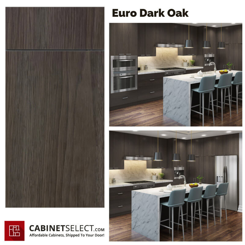 Euro Dark Oak Kitchen Cabinet Line | CabinetSelect.com