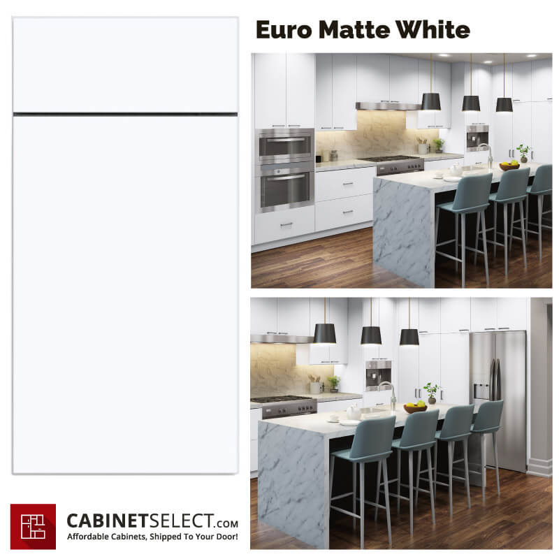 Euro Matte White Cabinets – 10ft Run