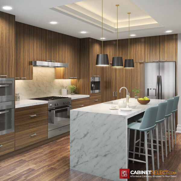 Euro Pecan Kitchen Cabinet Line Category | CabinetSelect.com