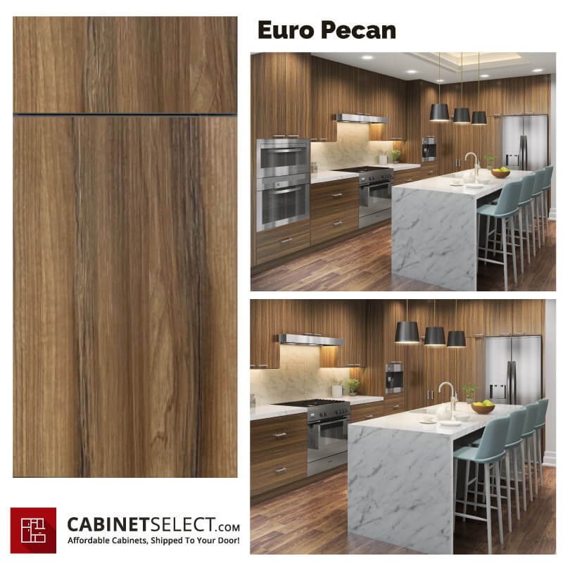 Euro Pecan Kitchen Cabinet Line | CabinetSelect.com