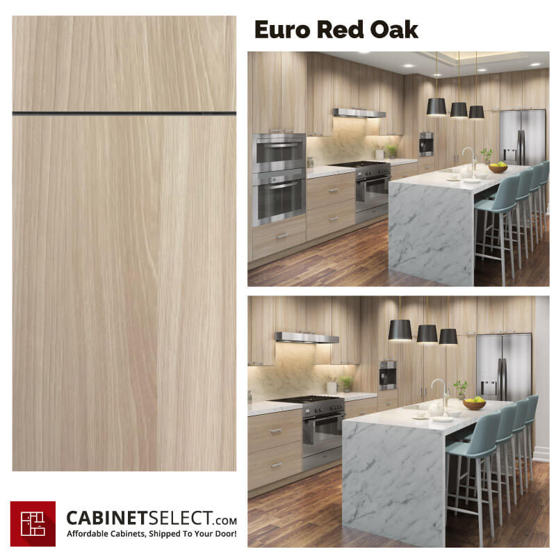 Euro Red Oak Cabinets – 10ft Run