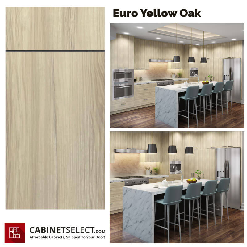 Euro Yellow Oak Cabinets – 10ft Run