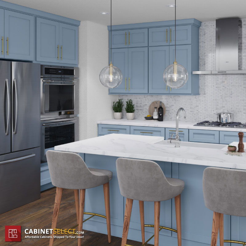 Elegant Sky Blue Cabinets