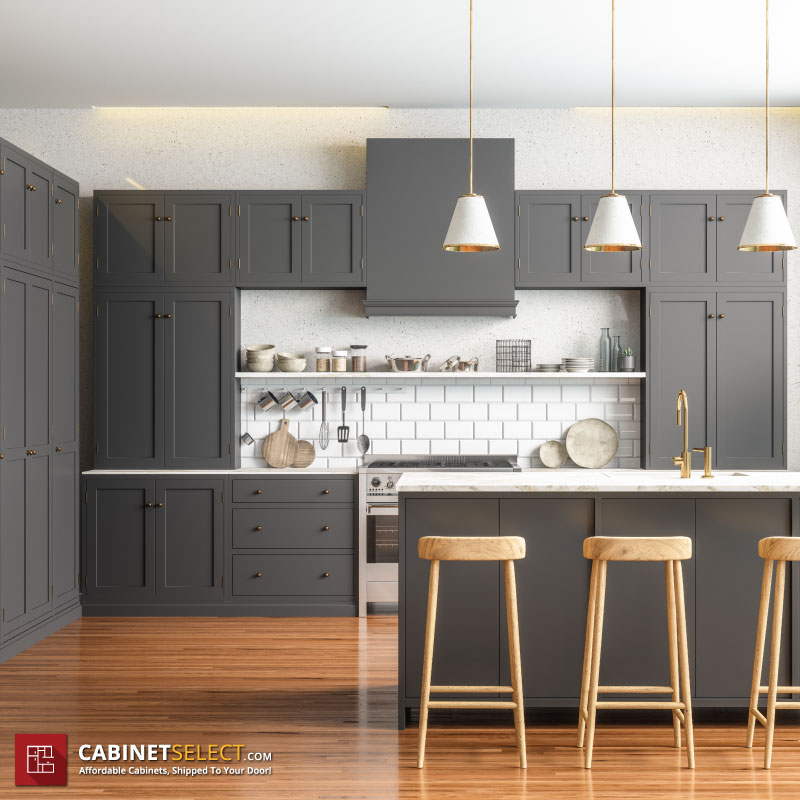 Modern Dark Grey Kitchen Cabinets