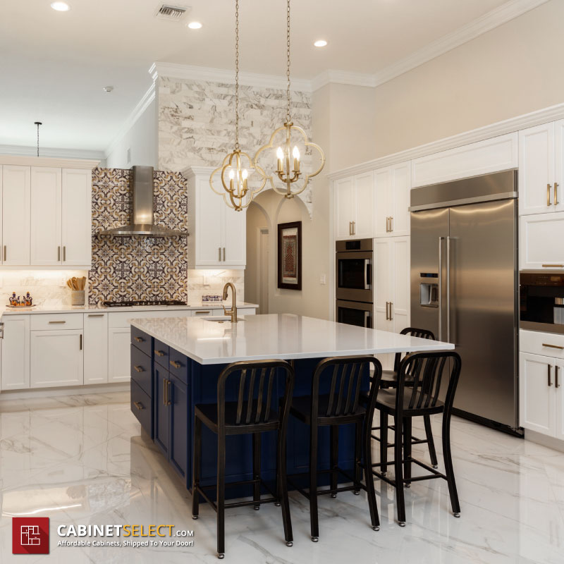 Navy Blue Kitchen Island