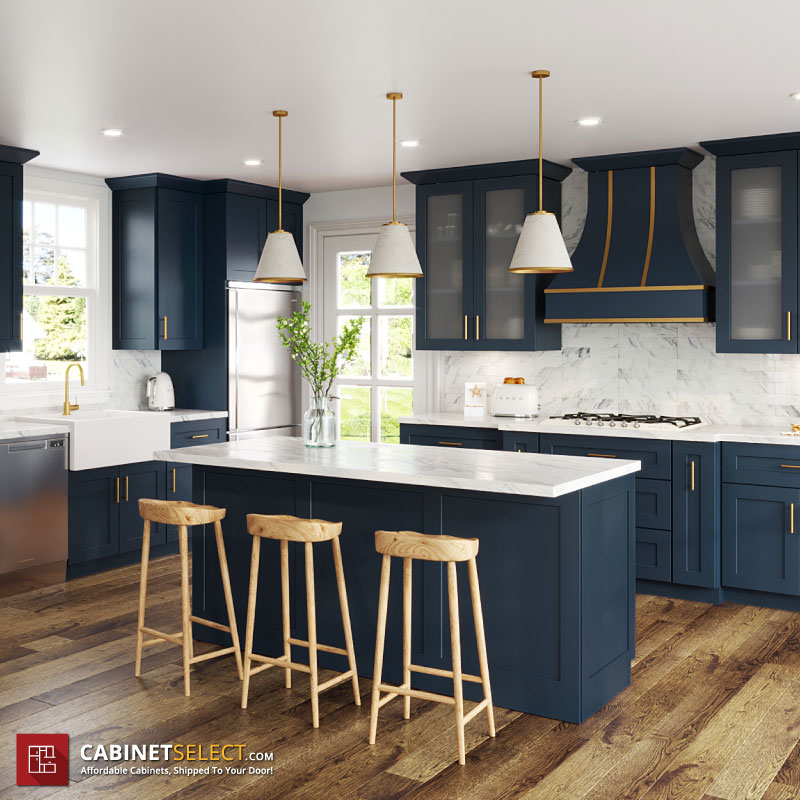 Oceana Navy Blue Shaker Kitchen Cabinets