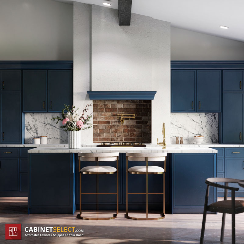 Petit Blue Shaker Cabinets