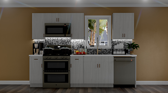 10ft Run Euro White Oak Kitchen | Cabinetselect.com