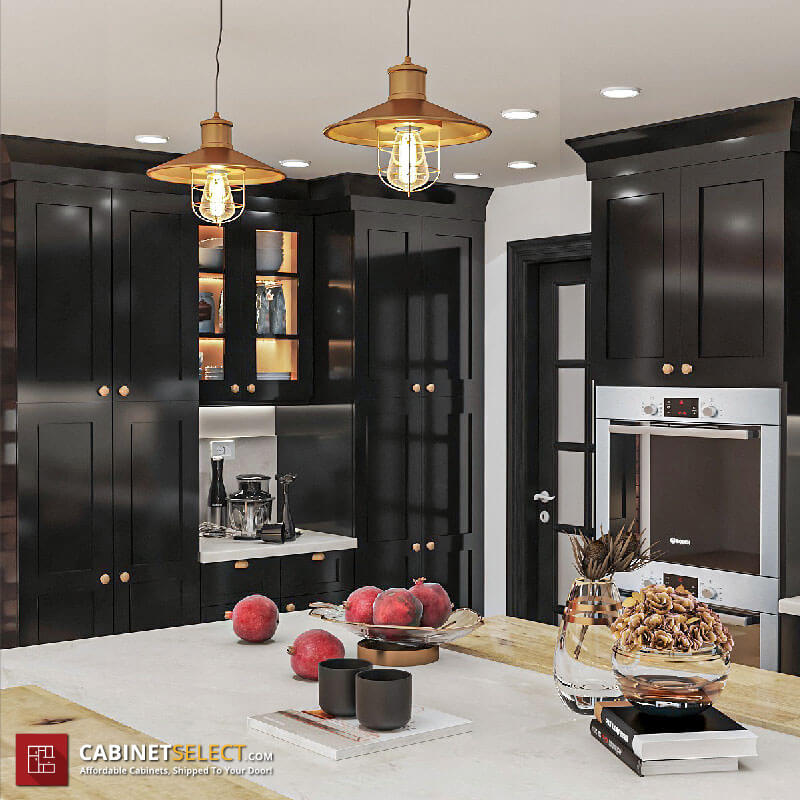 Black Shaker Modern Kitchen