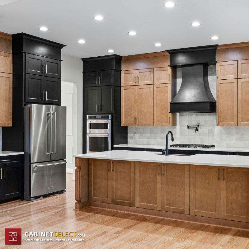 Two Toned Kitchen Cabinets Black Brown (1)