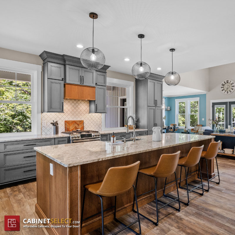 Upton Brown Sterling Grey Cabinets