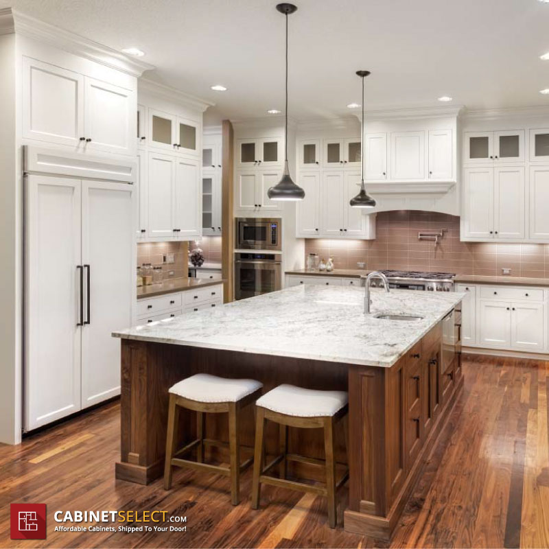 White Brown Twotoned Kitchen