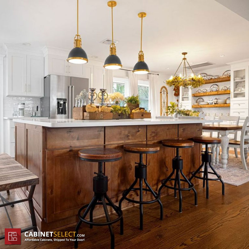 Wooden Brown Kitchen Island