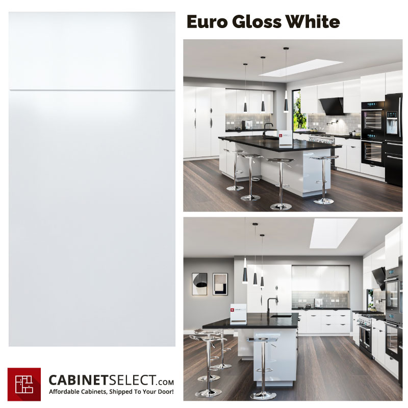 Euro Gloss White Kitchen Cabinet Line