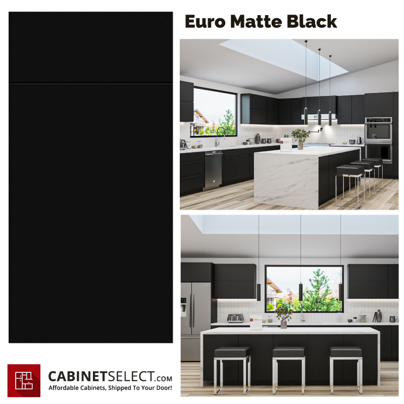 Euro Matte Black Kitchen Cabinet Line