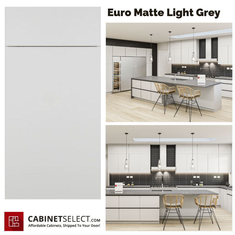 Euro Matte Light Grey Kitchen Cabinet Line