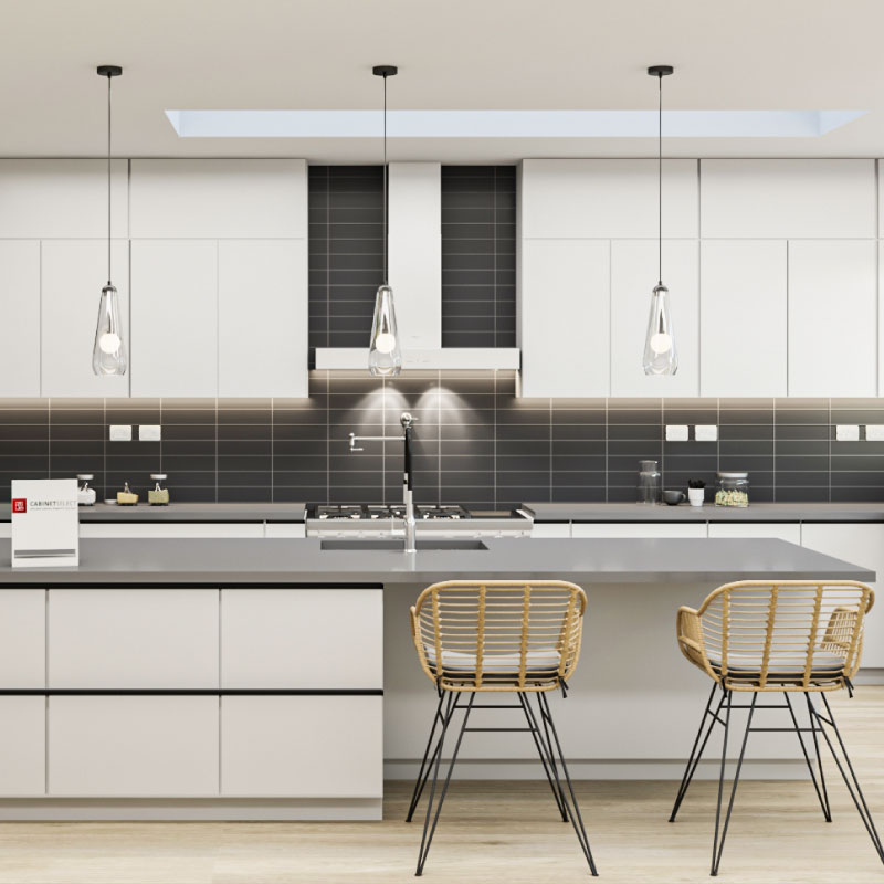 Euro Matte Light Grey Kitchen Cabinets