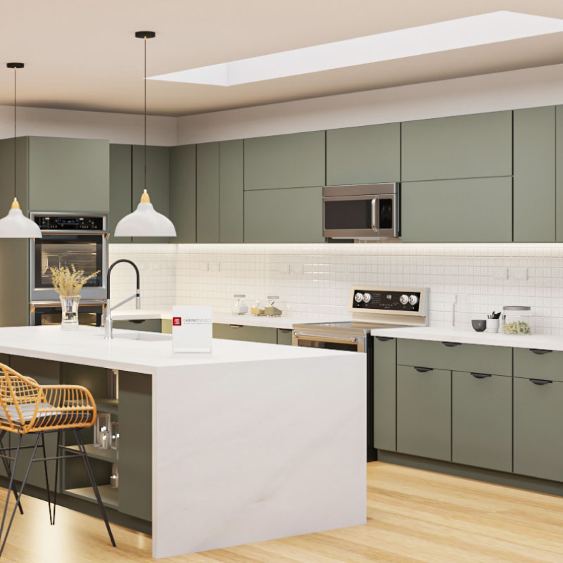 Euro Matte Olive Green Kitchen