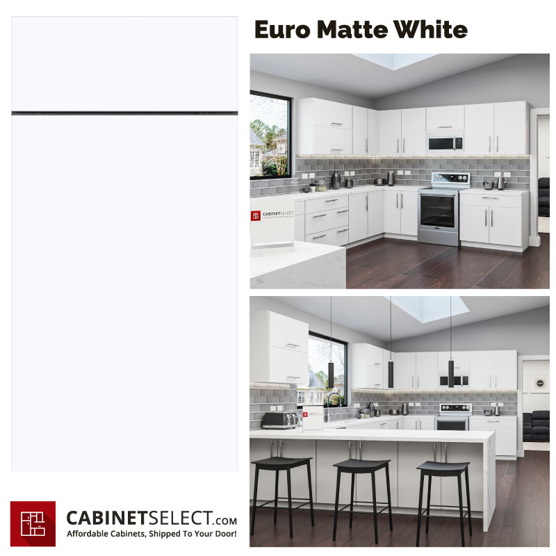 Euro Matte White Kitchen Cabinet Line