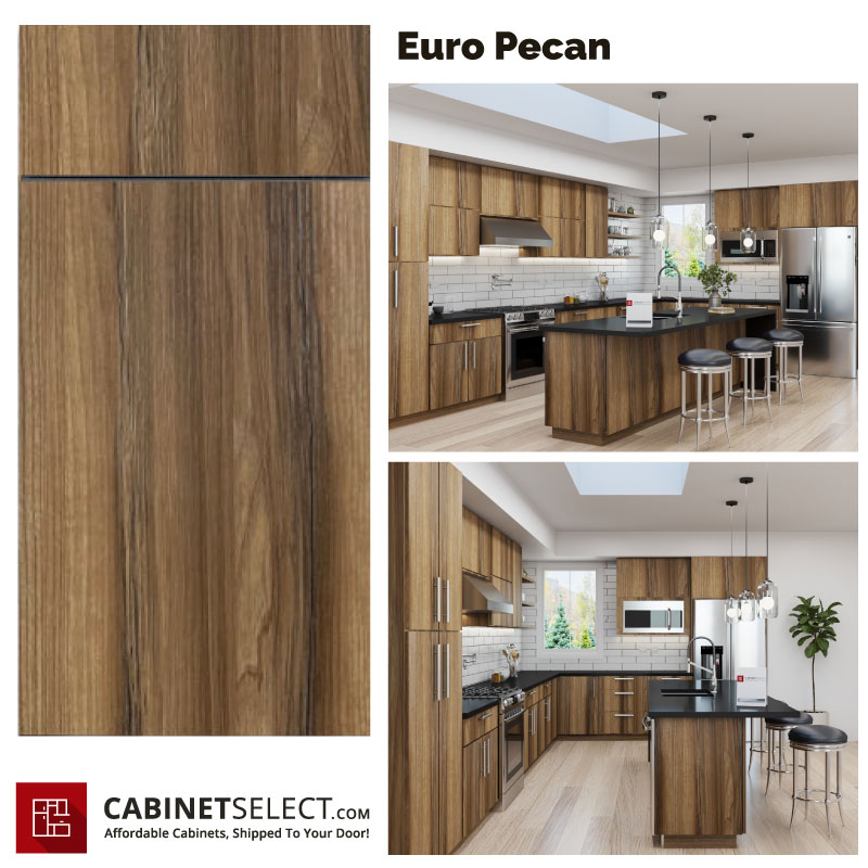 Euro Pecan Kitchen Cabinet Line