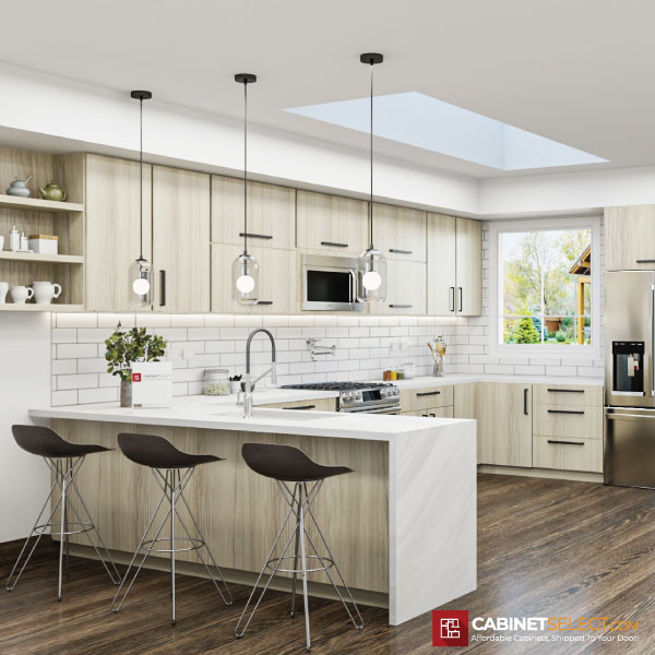 Euro Yellow Oak Kitchen Cabinet Line Category