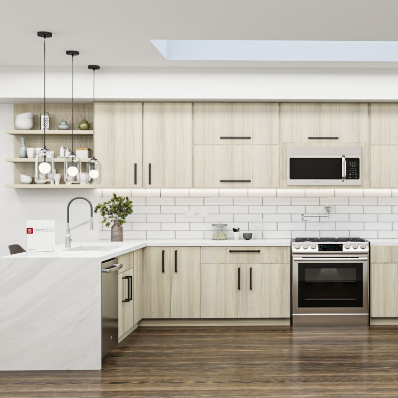 Euro Yellow Oak Kitchen Cabinetry