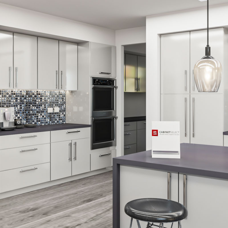 Gloss Light Grey Euro Kitchen Cabinetry