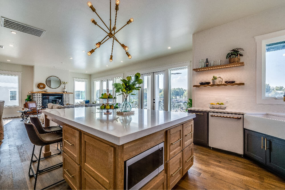 Two Toned Kitchen Black Shaker Wooden Island | Kitchen Design Inspiration | Cabinetselect.com