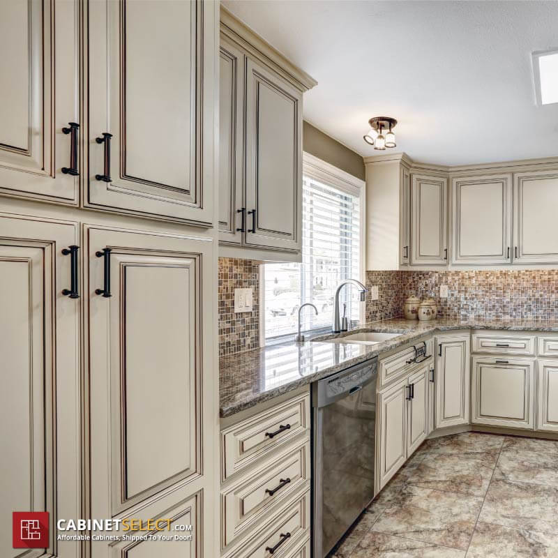 Antique White Vintage Kitchen Cabinets